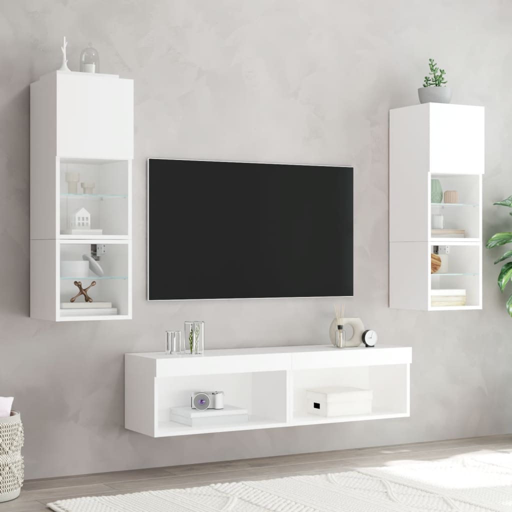 Έπιπλο Τηλεόρασης με LED Λευκό 60 x 30 x 30 εκ. - Pakobazaar