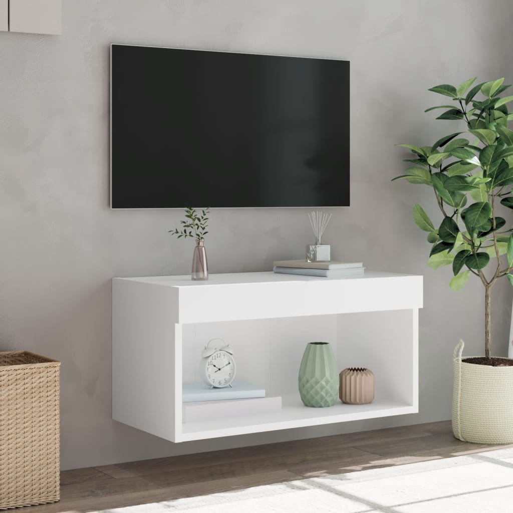 Έπιπλο Τηλεόρασης με LED Λευκό 60 x 30 x 30 εκ. - Pakobazaar