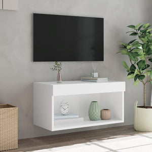 Έπιπλο Τηλεόρασης με LED Λευκό 60 x 30 x 30 εκ. - Pakobazaar