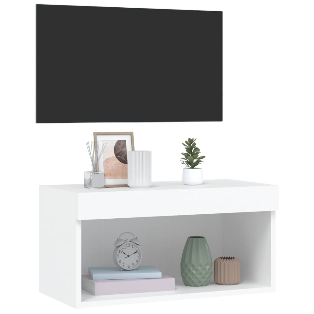 Έπιπλο Τηλεόρασης με LED Λευκό 60 x 30 x 30 εκ. - Pakobazaar