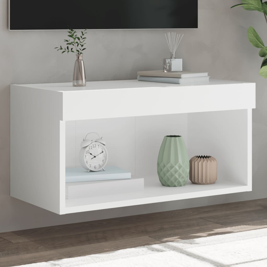 Έπιπλο Τηλεόρασης με LED Λευκό 60 x 30 x 30 εκ. - Pakobazaar