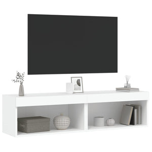 Έπιπλα Τηλεόρασης με LED 2 τεμ. Λευκά 60 x 30 x 30 εκ. - Pakobazaar