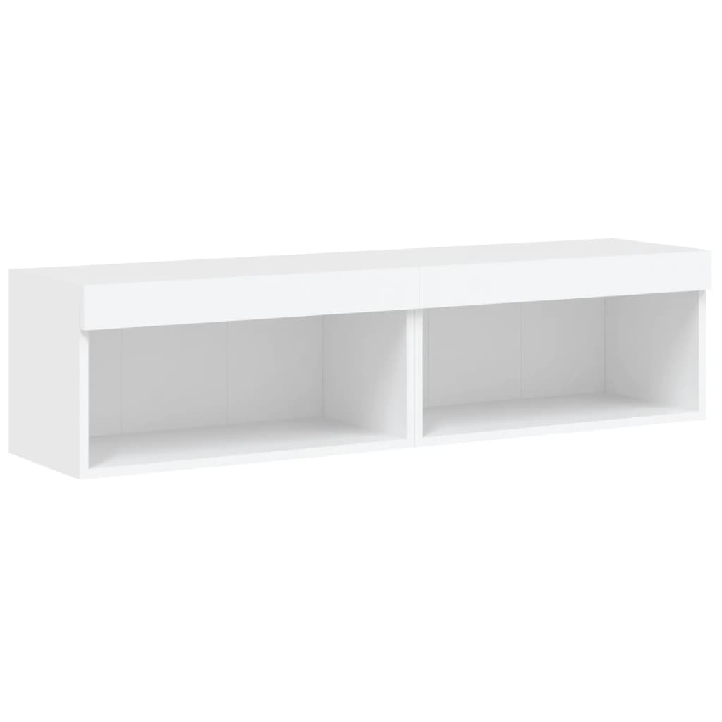 Έπιπλα Τηλεόρασης με LED 2 τεμ. Λευκά 60 x 30 x 30 εκ. - Pakobazaar