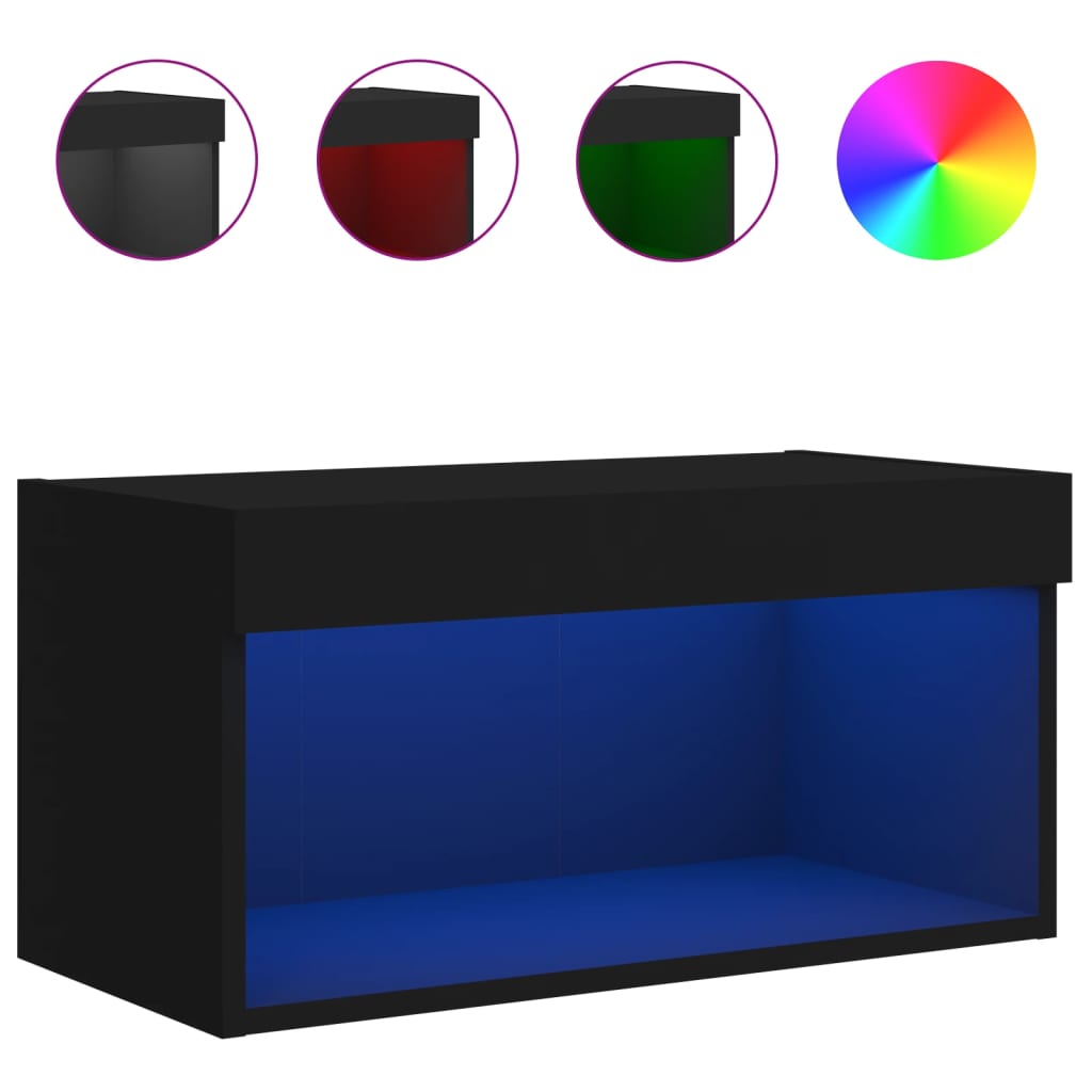 Έπιπλο Τηλεόρασης με LED Μαύρο 60x30x30 εκ.