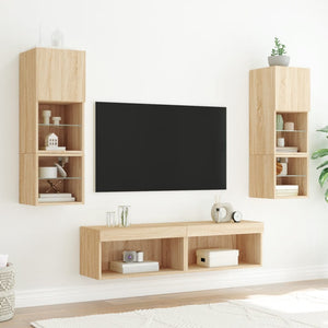 Έπιπλα Τηλεόρασης με LED 2 τεμ. Sonoma Δρυς 60x30x30 εκ. - Pakobazaar