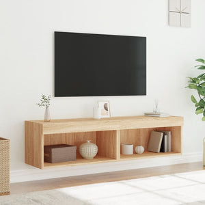 Έπιπλα Τηλεόρασης με LED 2 τεμ. Sonoma Δρυς 60x30x30 εκ. - Pakobazaar
