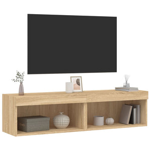 Έπιπλα Τηλεόρασης με LED 2 τεμ. Sonoma Δρυς 60x30x30 εκ. - Pakobazaar