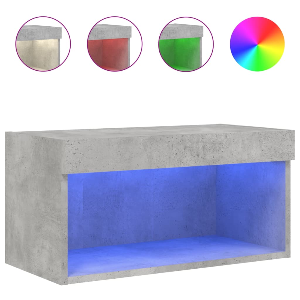 Έπιπλο Τηλεόρασης με LED Γκρι Σκυροδέματος 60x30x30 εκ. - Pakobazaar