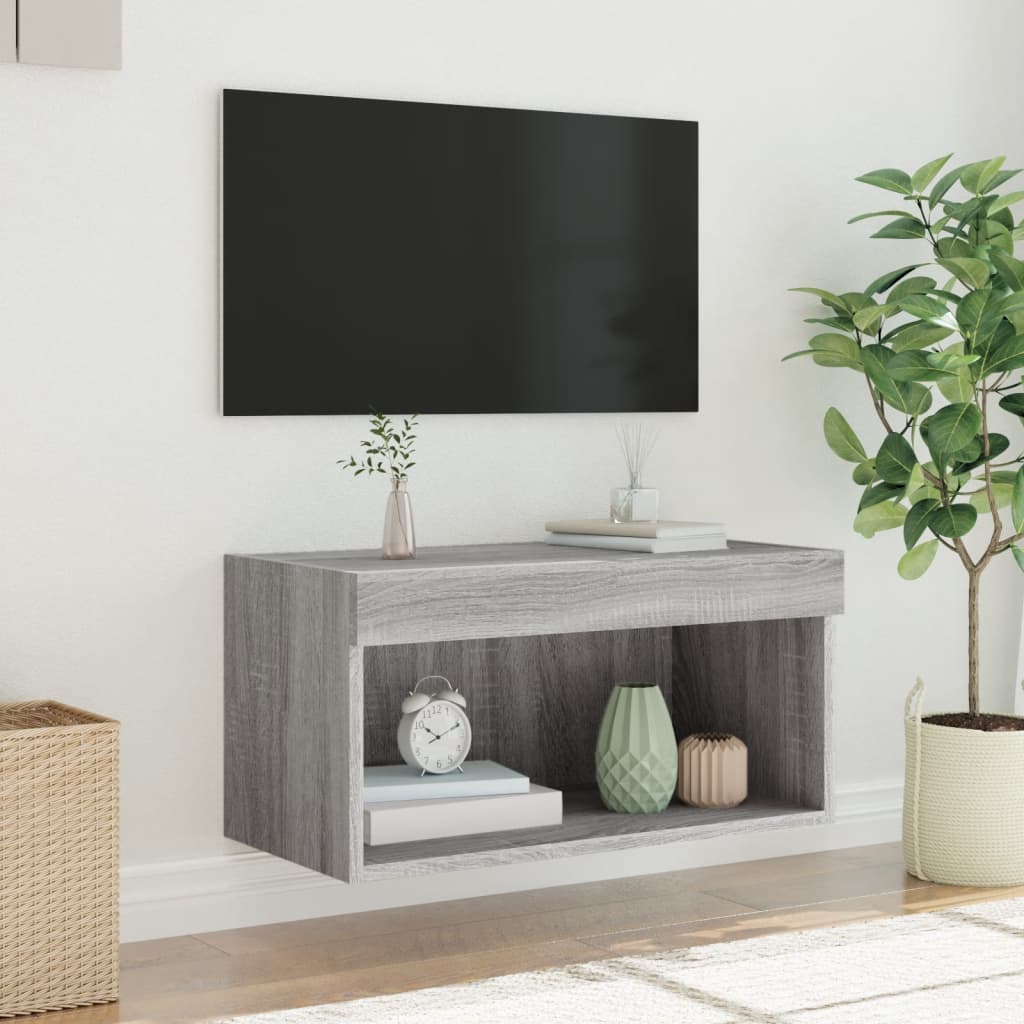 Έπιπλο Τηλεόρασης με LED Γκρι Sonoma 60x30x30 εκ. - Pakobazaar
