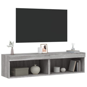 Έπιπλα Τηλεόρασης με LED 2 τεμ. Γκρι Sonoma 60 x 30 x 30 εκ. - Pakobazaar