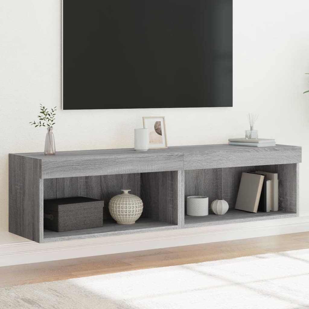 Έπιπλα Τηλεόρασης με LED 2 τεμ. Γκρι Sonoma 60 x 30 x 30 εκ. - Pakobazaar