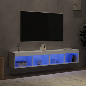 Έπιπλα Τηλεόρασης με LED 2 τεμ. Λευκά 80 x 30 x 30 εκ. - Pakobazaar