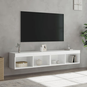 Έπιπλα Τηλεόρασης με LED 2 τεμ. Λευκά 80 x 30 x 30 εκ. - Pakobazaar