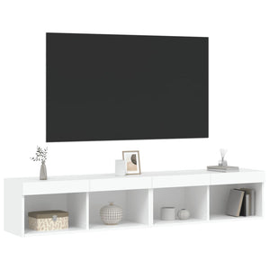 Έπιπλα Τηλεόρασης με LED 2 τεμ. Λευκά 80 x 30 x 30 εκ. - Pakobazaar