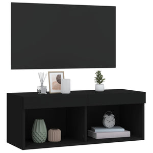 Έπιπλο Τηλεόρασης με LED Μαύρο 80 x 30 x 30 εκ. - Pakobazaar