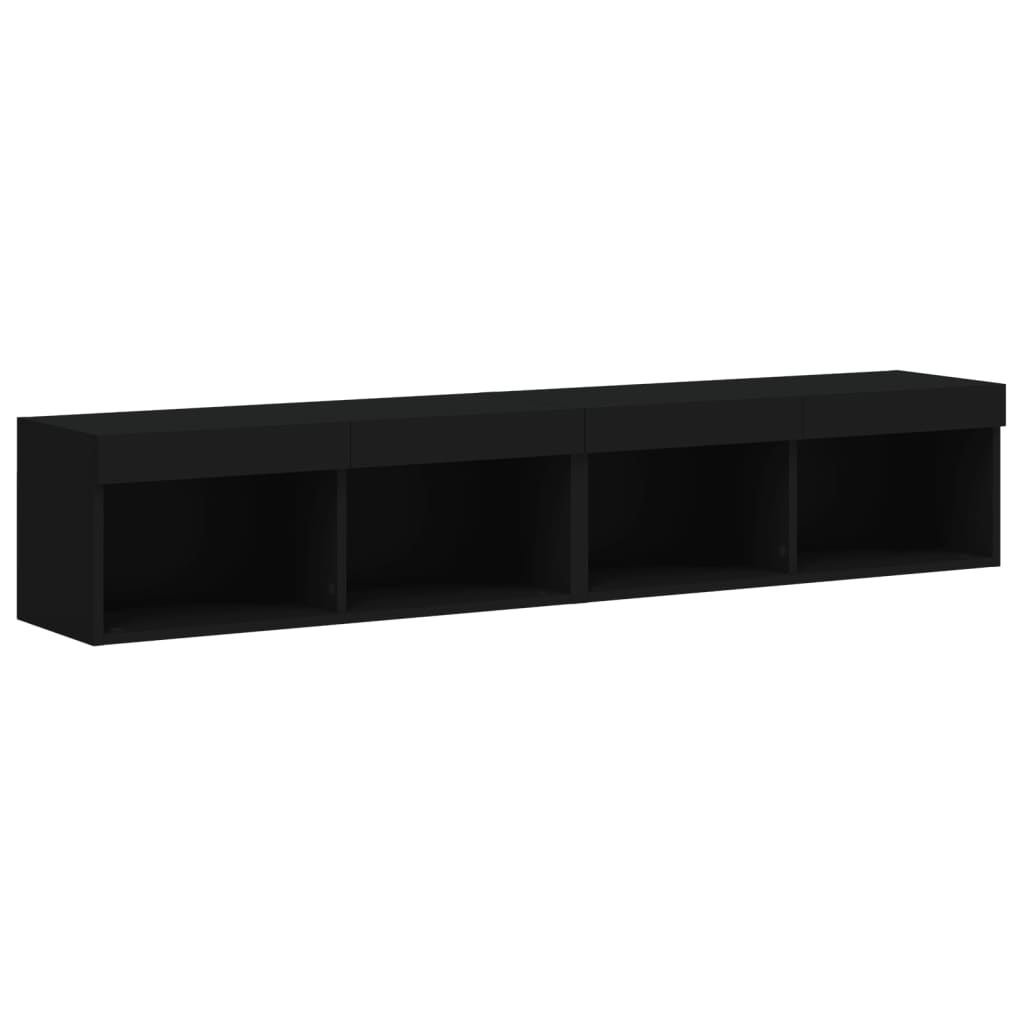 Έπιπλα Τηλεόρασης με LED 2 τεμ. Μαύρα 80 x 30 x 30 εκ. - Pakobazaar