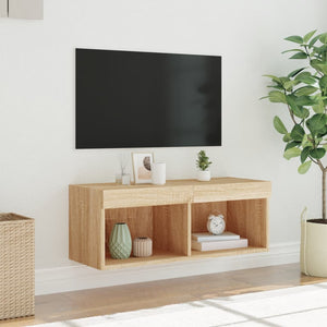 Έπιπλο Τηλεόρασης με LED Sonoma Δρυς 80x30x30 εκ. - Pakobazaar