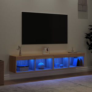 Έπιπλα Τηλεόρασης με LED 2 τεμ. Sonoma Δρυς 80 x 30 x 30 εκ. - Pakobazaar