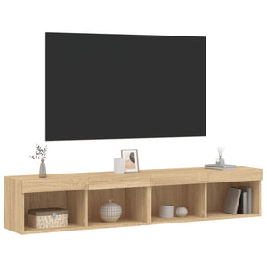 Έπιπλα Τηλεόρασης με LED 2 τεμ. Sonoma Δρυς 80 x 30 x 30 εκ. - Pakobazaar