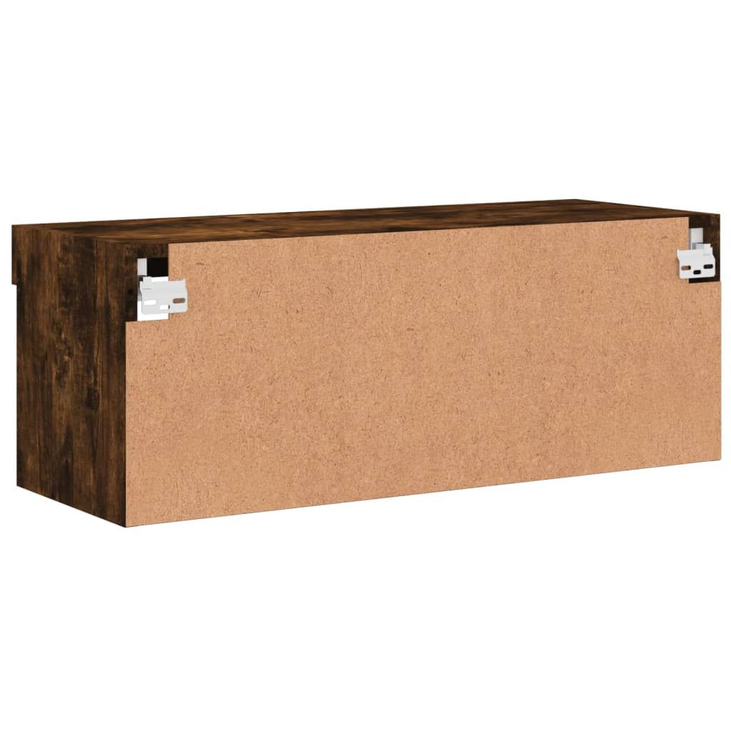 Έπιπλο Τηλεόρασης με LED Καπνιστή Δρυς 80x30x30 εκ. - Pakobazaar