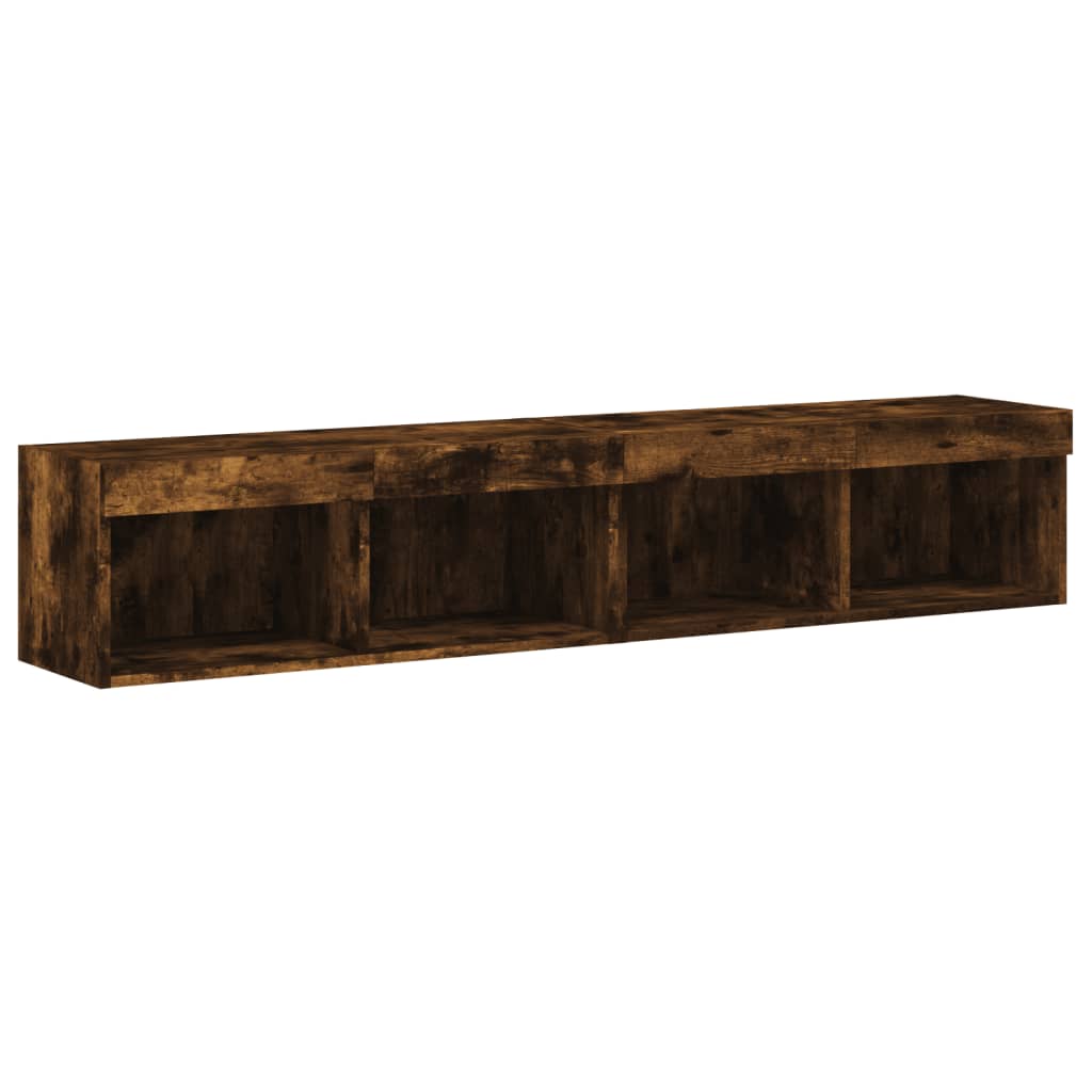 Έπιπλα Τηλεόρασης με LED 2 τεμ. Καπνιστή Δρυς 80 x 30 x 30 εκ. - Pakobazaar