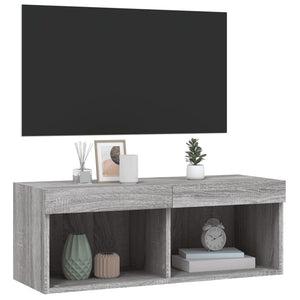 Έπιπλο Τηλεόρασης με LED Γκρι Sonoma 80x30x30 εκ. - Pakobazaar