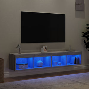 Έπιπλα Τηλεόρασης με LED 2 τεμ. Γκρι Sonoma 80 x 30 x 30 εκ.