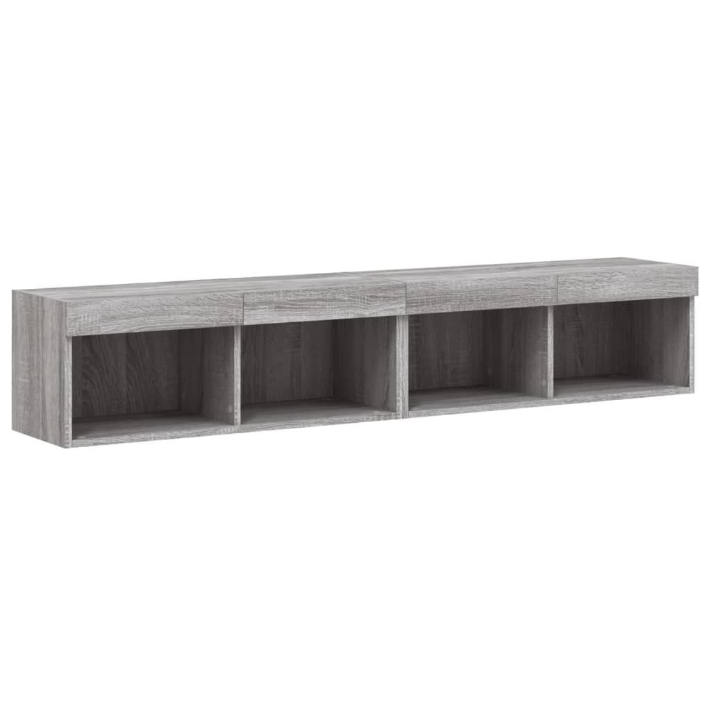 Έπιπλα Τηλεόρασης με LED 2 τεμ. Γκρι Sonoma 80 x 30 x 30 εκ. - Pakobazaar