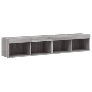 Έπιπλα Τηλεόρασης με LED 2 τεμ. Γκρι Sonoma 80 x 30 x 30 εκ.