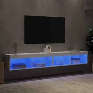 Έπιπλα Τηλεόρασης με LED 2 τεμ. Λευκά 100 x 30 x 30 εκ. - Pakobazaar