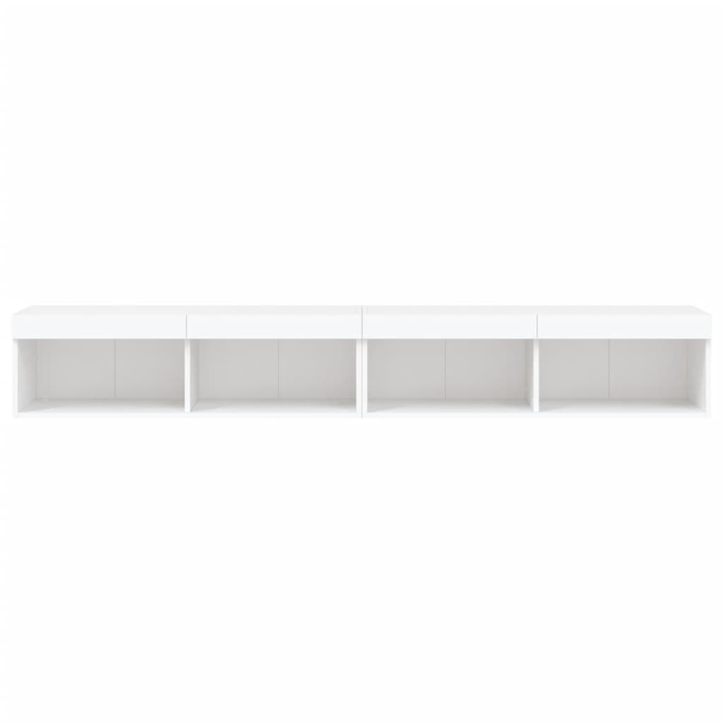 Έπιπλα Τηλεόρασης με LED 2 τεμ. Λευκά 100 x 30 x 30 εκ. - Pakobazaar