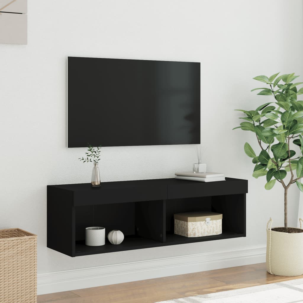 Έπιπλο Τηλεόρασης με LED Μαύρο 100x30x30 εκ.