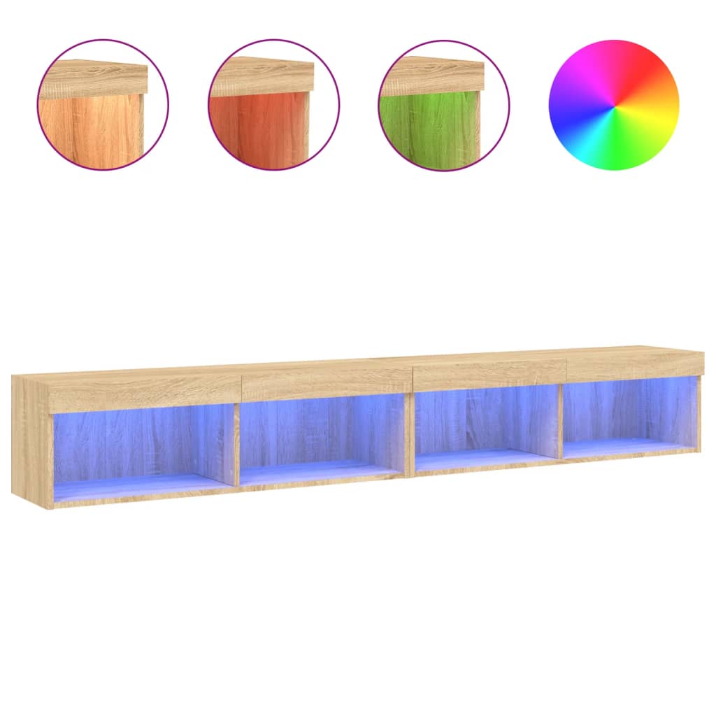 Έπιπλα Τηλεόρασης με LED 2 τεμ. Sonoma Δρυς 100 x 30 x 30 εκ. - Pakobazaar