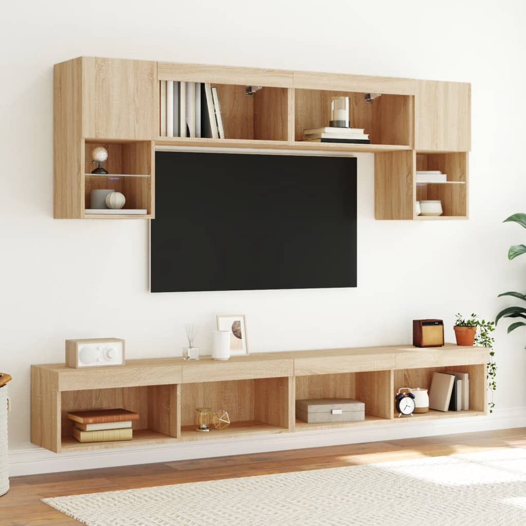 Έπιπλα Τηλεόρασης με LED 2 τεμ. Sonoma Δρυς 100 x 30 x 30 εκ. - Pakobazaar