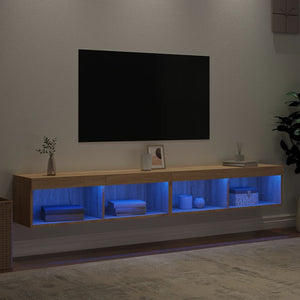 Έπιπλα Τηλεόρασης με LED 2 τεμ. Sonoma Δρυς 100 x 30 x 30 εκ. - Pakobazaar