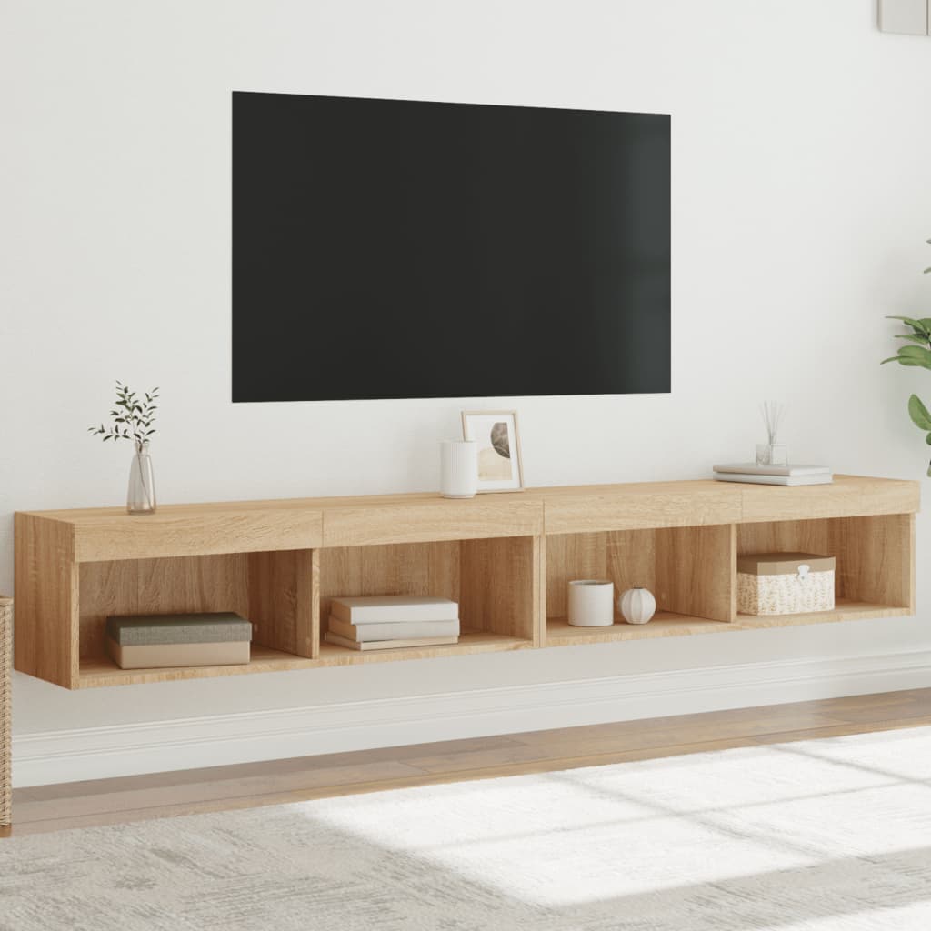 Έπιπλα Τηλεόρασης με LED 2 τεμ. Sonoma Δρυς 100 x 30 x 30 εκ. - Pakobazaar