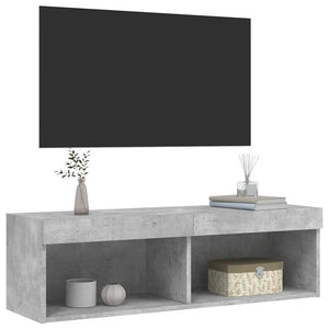 Έπιπλο Τηλεόρασης με LED Γκρι Σκυροδέματος 100x30x30 εκ. - Pakobazaar