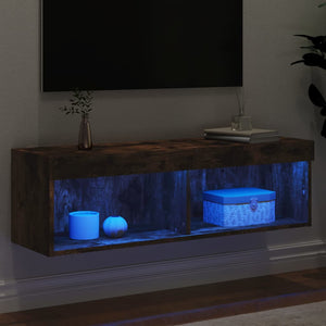 Έπιπλο Τηλεόρασης με LED Καπνιστή Δρυς 100x30x30 εκ. - Pakobazaar