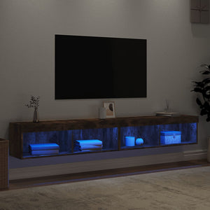 Έπιπλα Τηλεόρασης με LED 2 τεμ. Καπνιστή Δρυς 100 x 30 x 30 εκ. - Pakobazaar