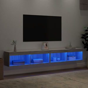 Έπιπλα Τηλεόρασης με LED 2 τεμ. Γκρι Sonoma 100 x 30 x 30 εκ. - Pakobazaar