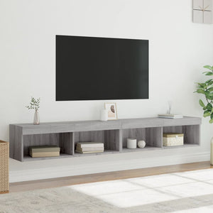 Έπιπλα Τηλεόρασης με LED 2 τεμ. Γκρι Sonoma 100 x 30 x 30 εκ. - Pakobazaar