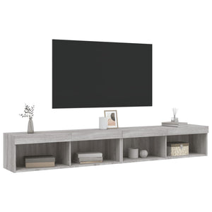 Έπιπλα Τηλεόρασης με LED 2 τεμ. Γκρι Sonoma 100 x 30 x 30 εκ. - Pakobazaar