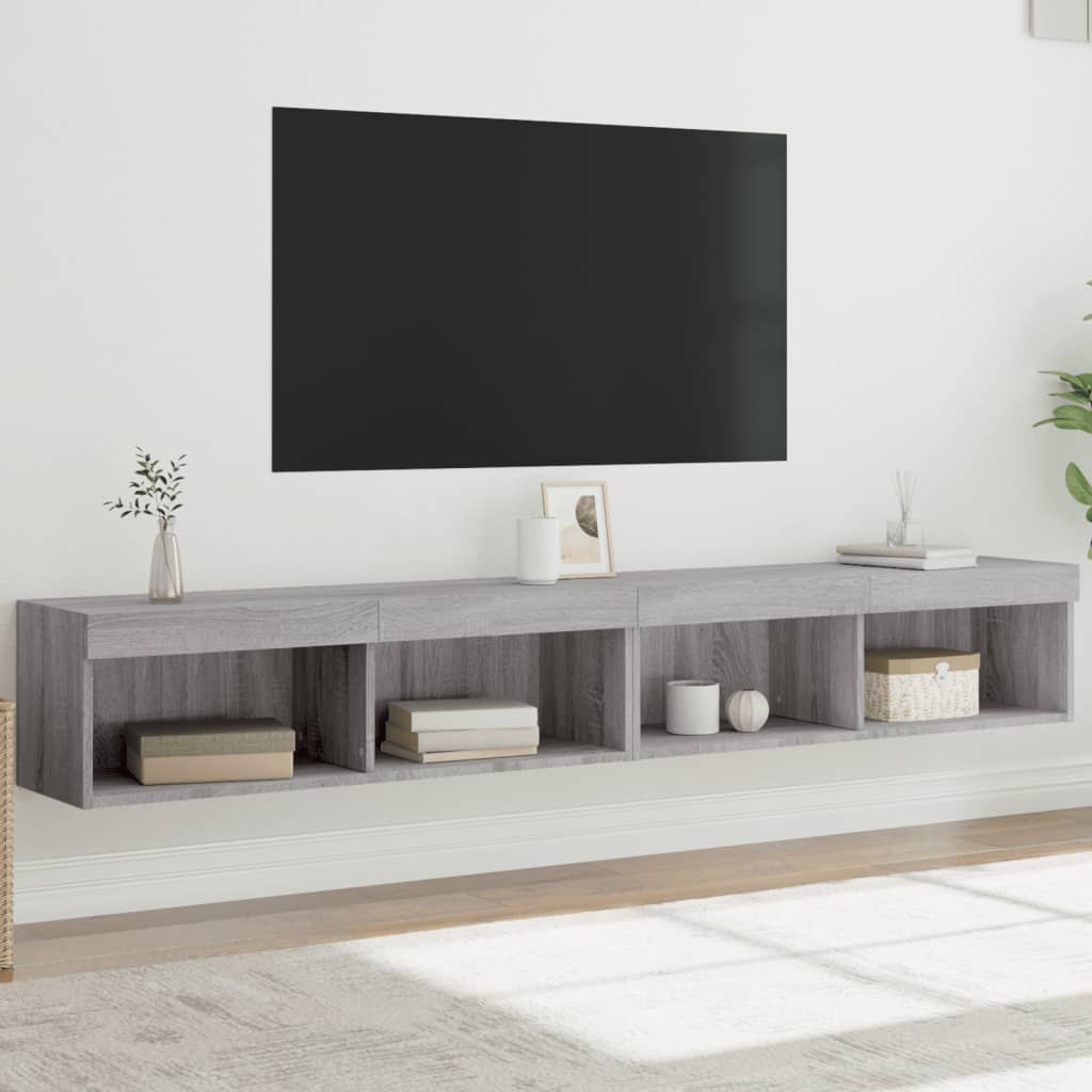 Έπιπλα Τηλεόρασης με LED 2 τεμ. Γκρι Sonoma 100 x 30 x 30 εκ. - Pakobazaar