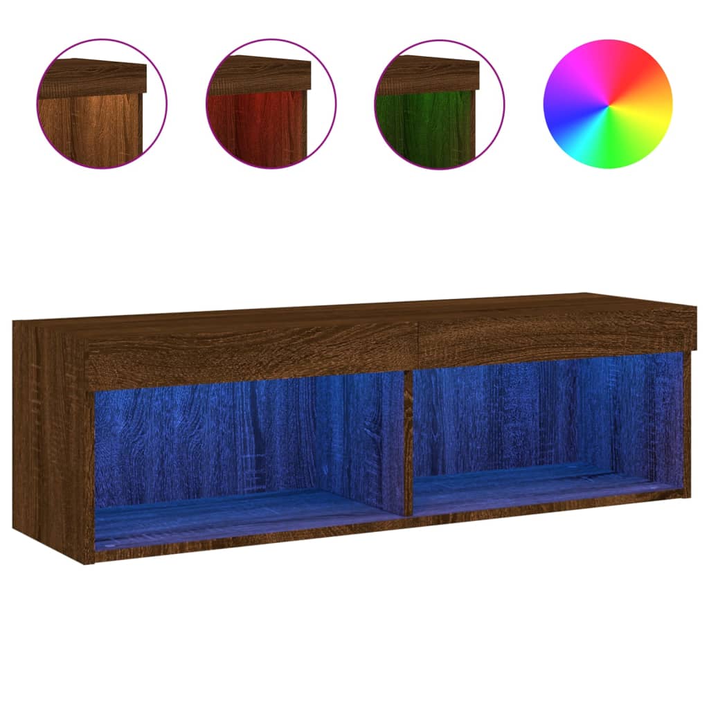 Έπιπλο Τηλεόρασης με LED Καφέ Δρυς 100 x 30 x 30 εκ. - Pakobazaar