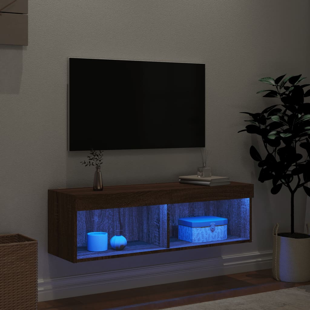 Έπιπλο Τηλεόρασης με LED Καφέ Δρυς 100 x 30 x 30 εκ. - Pakobazaar