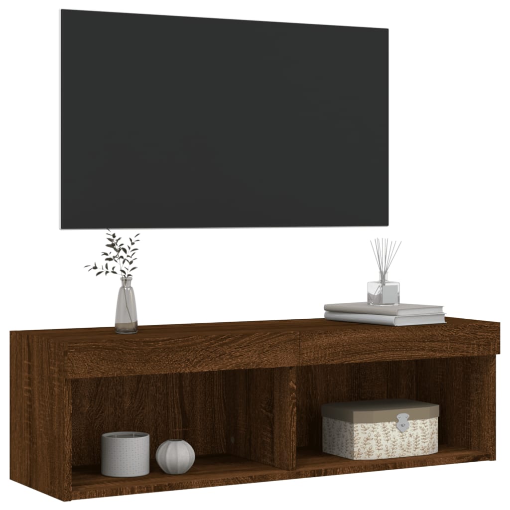 Έπιπλο Τηλεόρασης με LED Καφέ Δρυς 100 x 30 x 30 εκ. - Pakobazaar