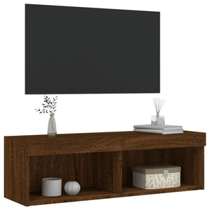 Έπιπλο Τηλεόρασης με LED Καφέ Δρυς 100 x 30 x 30 εκ. - Pakobazaar
