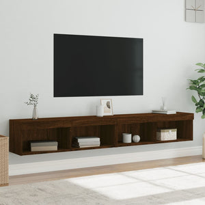 Έπιπλα Τηλεόρασης με LED 2 τεμ. Καφέ Δρυς 100 x 30 x 30 εκ. - Pakobazaar