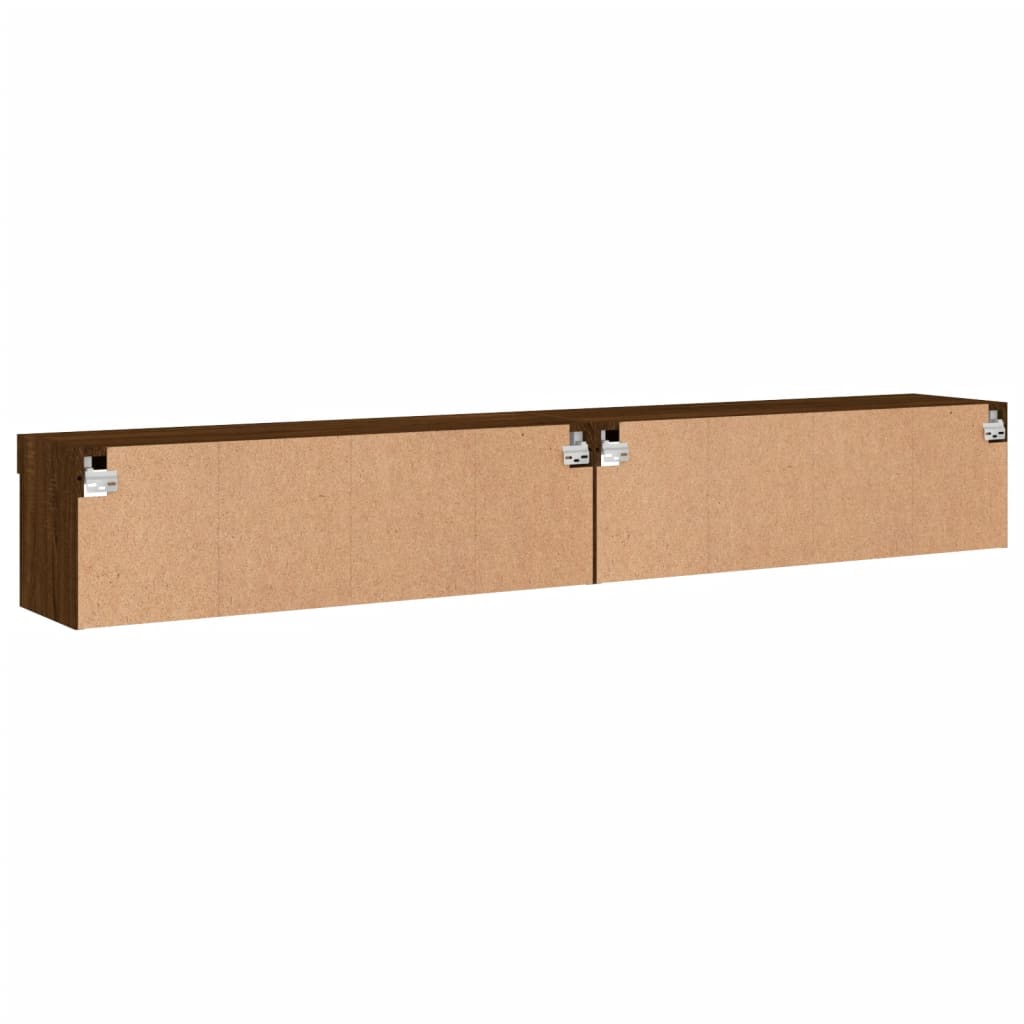 Έπιπλα Τηλεόρασης με LED 2 τεμ. Καφέ Δρυς 100 x 30 x 30 εκ. - Pakobazaar