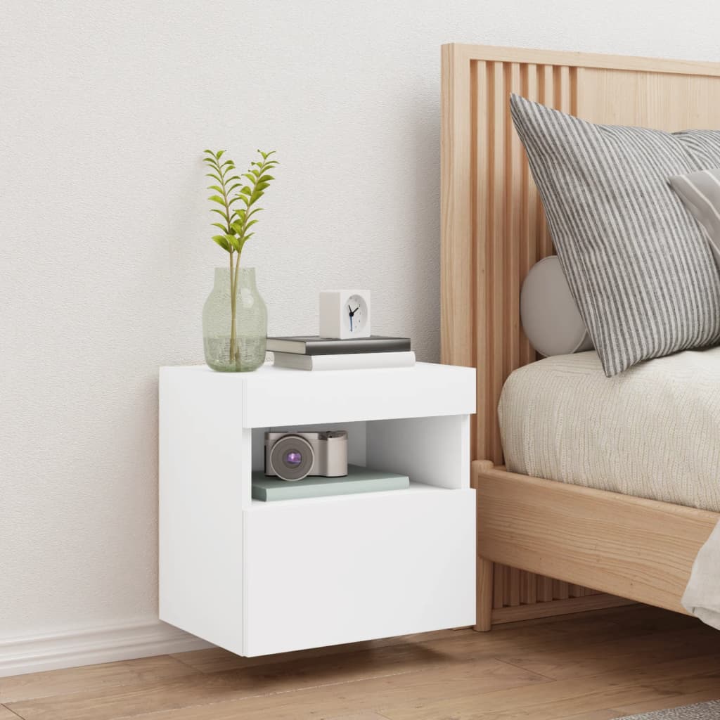 Έπιπλο Τοίχου Τηλεόρασης με LED Λευκό 40x30x40 εκ. - Pakobazaar